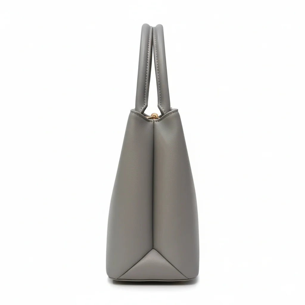 The Pinstripe Satchel Bag (Dove Grey)