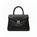 The Pinstripe Satchel Bag (Onyx Black)