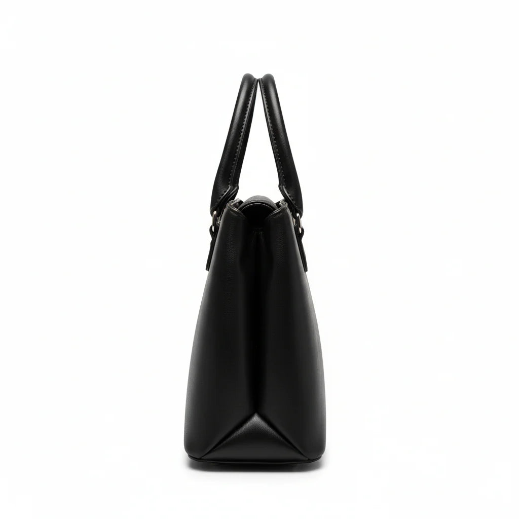The Pinstripe Satchel Bag (Onyx Black)