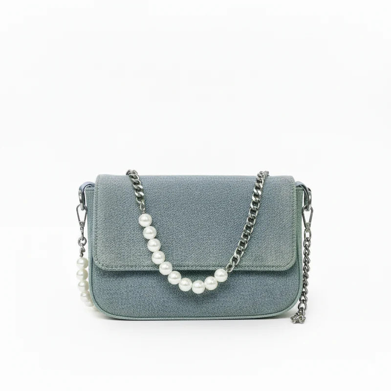 The Denim Flap Bag (Stone Wash)