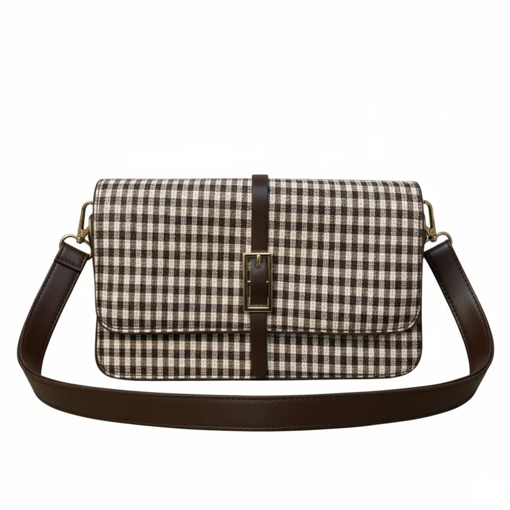 The Meadow Crossbody Bag (Chocolate Cheque)