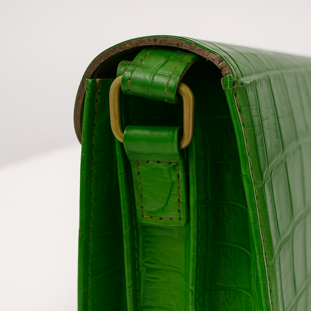 Small Seine Croc Baguette - Basil Green - Image 4