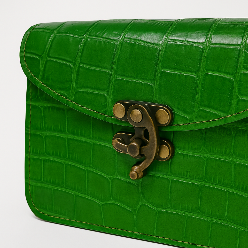 Small Seine Croc Baguette - Basil Green - Image 5