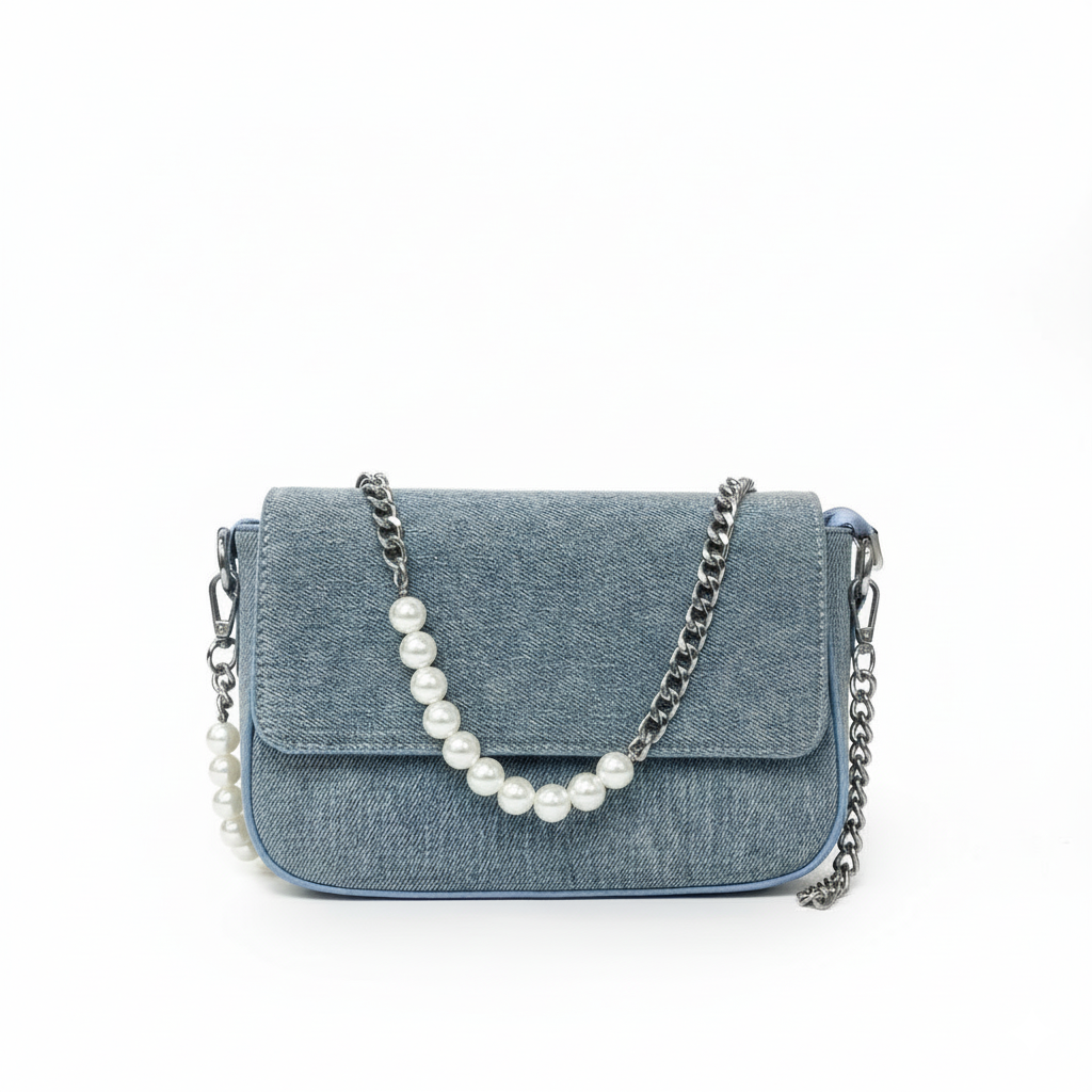 The Denim Flap Bag (Acid Wash)