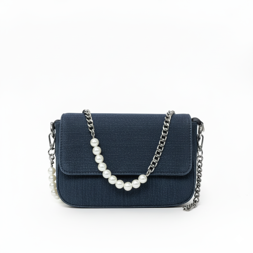 The Denim Flap Bag (Dark Wash)