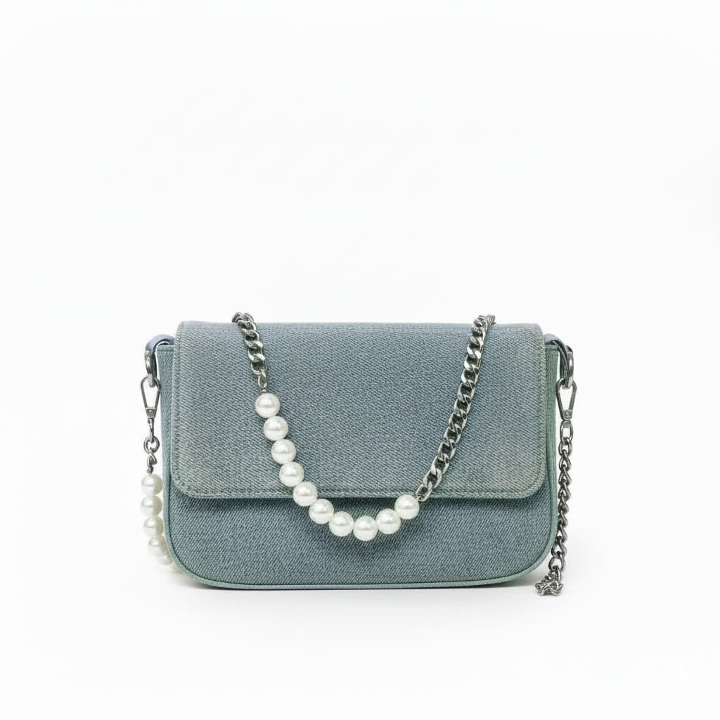 The Denim Flap Bag (Stone Wash)