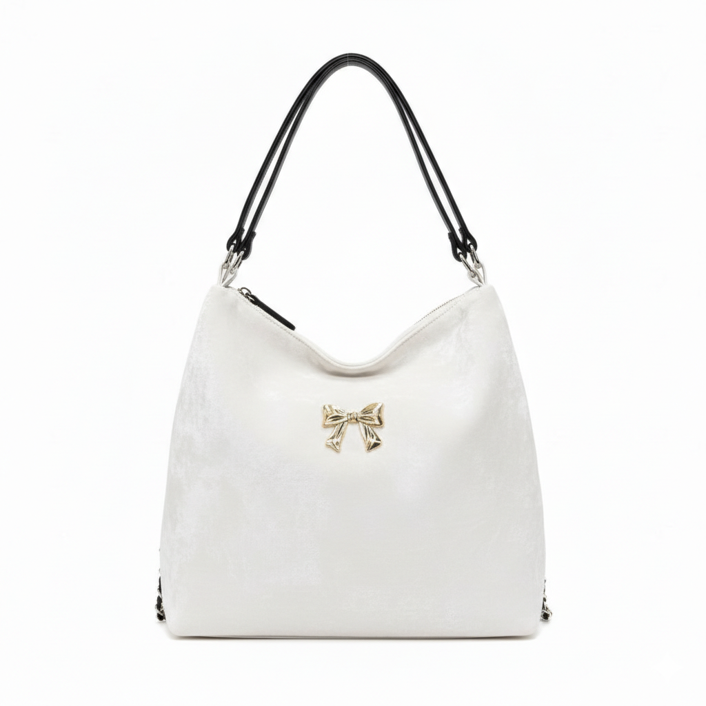 The Ribbon Hobo Bag (Pearl White)